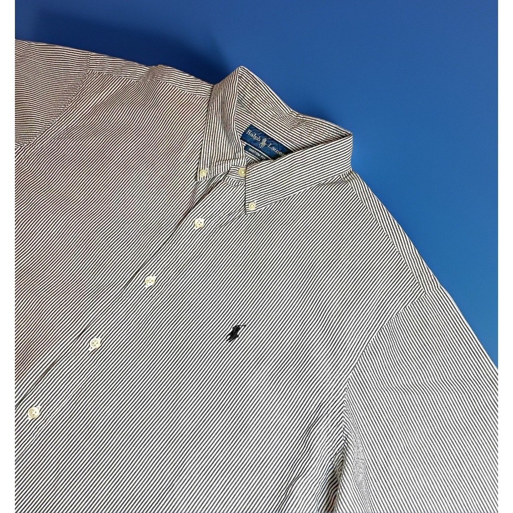 Polo Ralph Lauren‎ Men's Striped Cotton Button-Down Shirt Pony Logo XXL